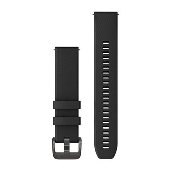 Bracelets à Dégagement Rapide (20 mm) - Silicone Noir avec Fermeture Bronze à Canon