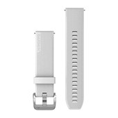 Bracelets à Dégagement Rapide (20 mm) - Silicone Blanc avec Fermeture Argent - 176 mm