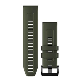 QuickFit® 26 Watch Bands - Moss Silicone with Black Hardware