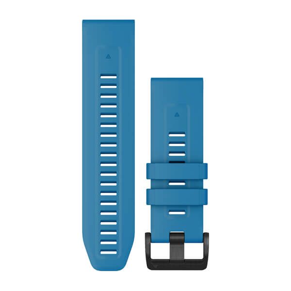 QuickFit® 26 Watch Bands - Cirrus Blue Silicone with Black Hardware - 223 mm