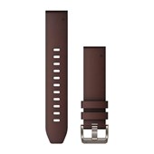Bracelets de Montre QuickFit® 22 - Cuir Brun Oxford avec Fermeture Argent - 228 mm