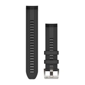 Bracelets de montre QuickFit® 22 - Silicone Noir avec Fermeture Noir - 232 mm