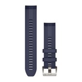 Bracelets de montre QuickFit® 22 - Silicone Bleu marin avec Fermeture Noir - 232 mm