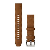 Bracelets de Montre QuickFit® 22 - Cuir/FKM Hybride Brun/Noir avec Fermeture Argent - 227 mm
