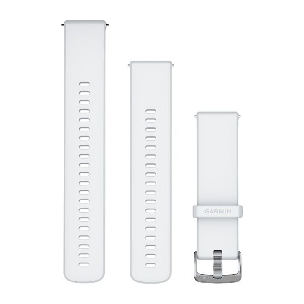 Quick Release Bands (22 mm) - Whitestone Silicone with Silver Hardware - 225 mm