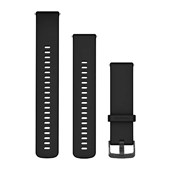 Bracelets à Dégagement Rapide (22 mm) - Silicone Noir avec Fermeture Ardoise - 224 mm
