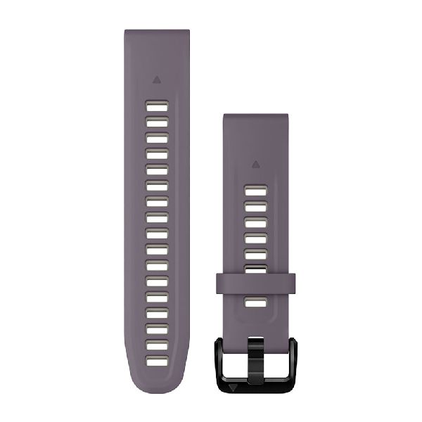 QuickFit® 20 Watch Bands - Deep Orchid/Light Sand Silicone with Black Hardware - 194 mm