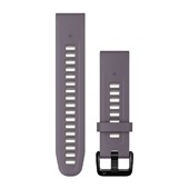 Bracelets de montre QuickFit® 20 - Silicone Orchidée Foncé/Sable Clair avec Fermeture Noir - 194 mm