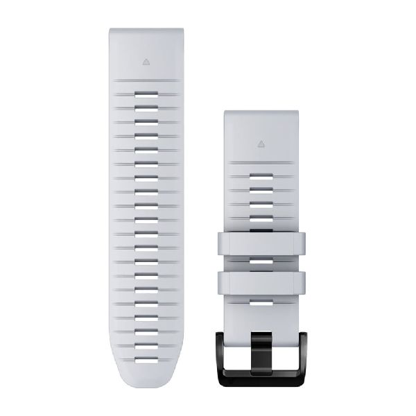 QuickFit® 26 Watch Bands - Whitestone Silicone with Black Hardware - 219 mm