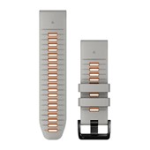 Bracelets de montre QuickFit® 26mm - Silicone gris cendré/orange fermeture noir