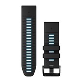 QuickFit® 26 Watch Bands - Black/Cirrus Blue Silicone