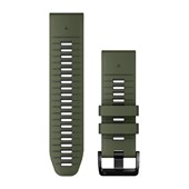 Bracelets de montre QuickFit® 26 - Silicone Vert mousse/Graphite avec Fermeture Noir - 219 mm
