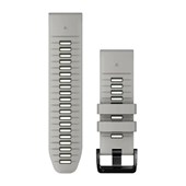 Bracelets de montre QuickFit® 26 - Silicone Gris brouillard/Vert mousse avec Fermeture Noir - 219mm