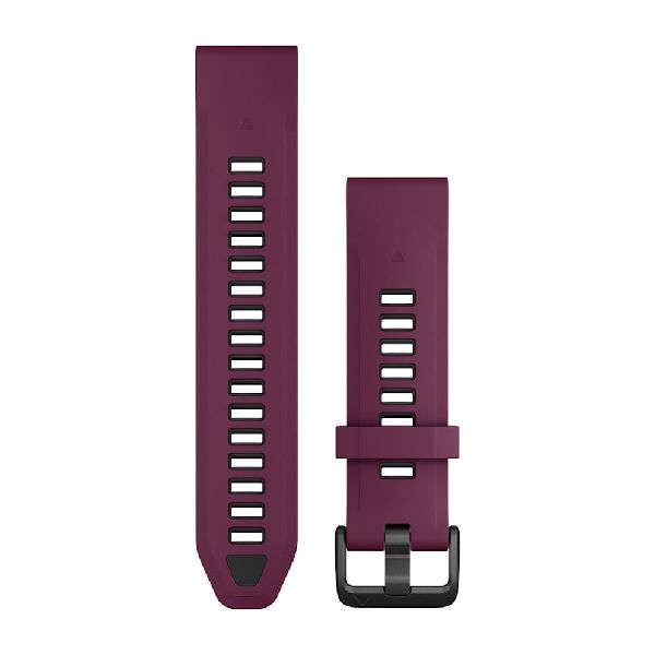 QuickFit® 20 Watch Bands - Merlot/Graphite Silicone with Black Hardware - 194 mm