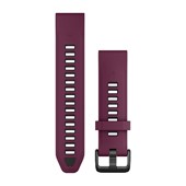 Bracelets de montre QuickFit® 20 - Silicone Merlot/Graphite avec Fermeture Noir - 194 mm