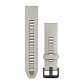 Bracelets de montre QuickFit® 20 - Silicone Gris Brouillard/Grès Foncé avec Fermeture Noir - 194 mm