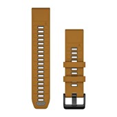Bracelets de montre QuickFit® 22 - Silicone Automne/Gris Galet avec Fermeture Noir - 219 mm