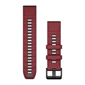 Bracelets de montre QuickFit® 22 - Silicone Marsala/Graphite avec Fermeture Noir - 219 mm