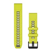 Bracelets de montre QuickFit® 22 - Silicone Ampli jaune/Graphite avec Fermeture Noir - 219 mm