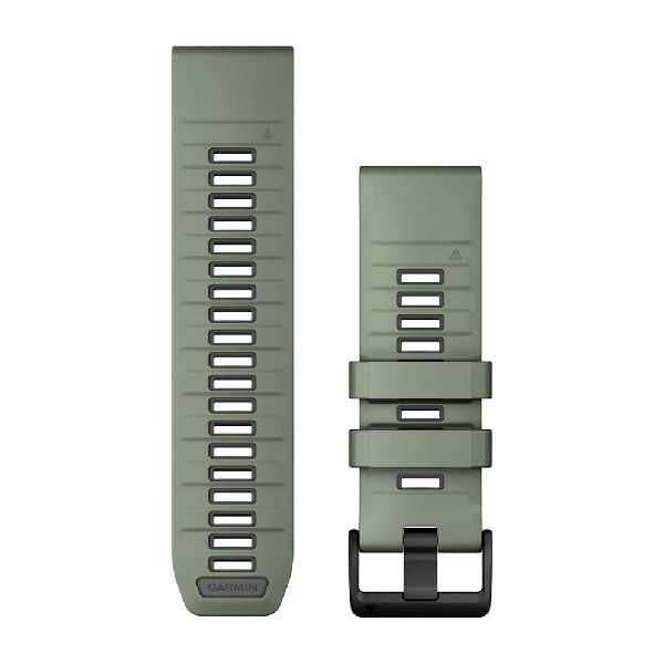 QuickFit® 26 Watch Bands - Willow/Graphite Silicone with Black Hardware - 219 mm