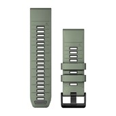 Bracelets de montre QuickFit® 26 - Silicone Saule/Graphite avec Fermeture Noir - 219 mm