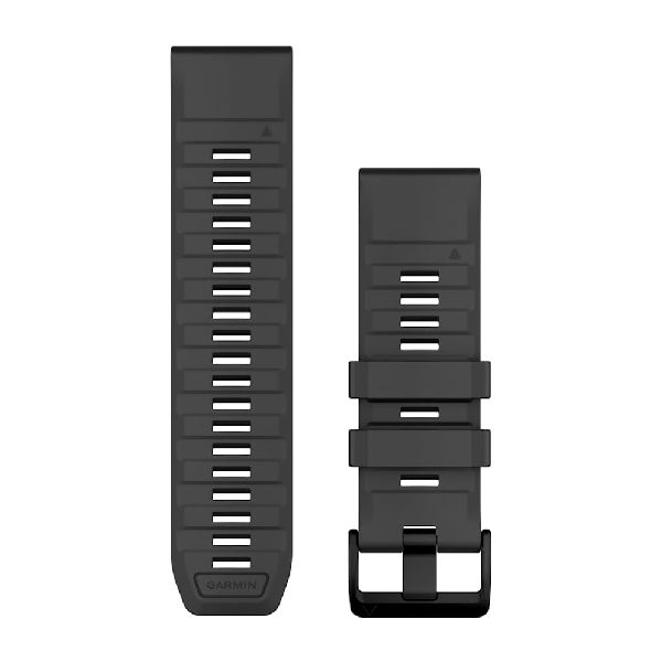 QuickFit® 26 Watch Bands - Graphite Silicone with Black Hardware - 219 mm