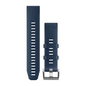 Bracelets de montre QuickFit® 22 - Silicone Bleu Captain avec Fermeture Noir - 219 mm