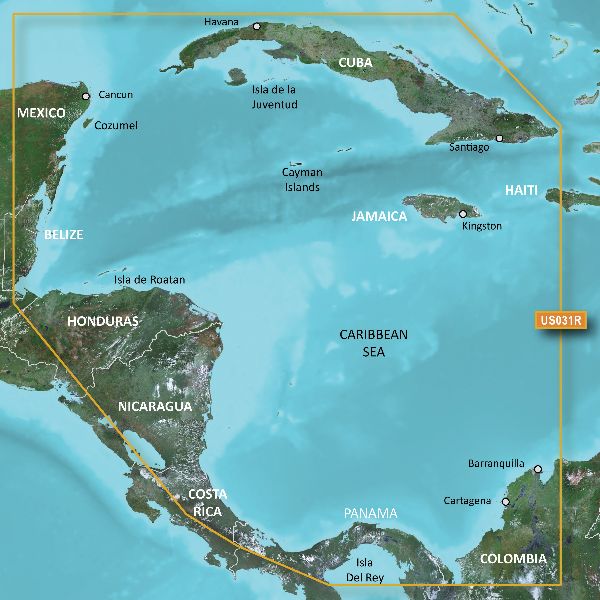 BlueChart® g3 Vision - Cartes des Caraïbes et de la côte sud-ouest - VUS031R