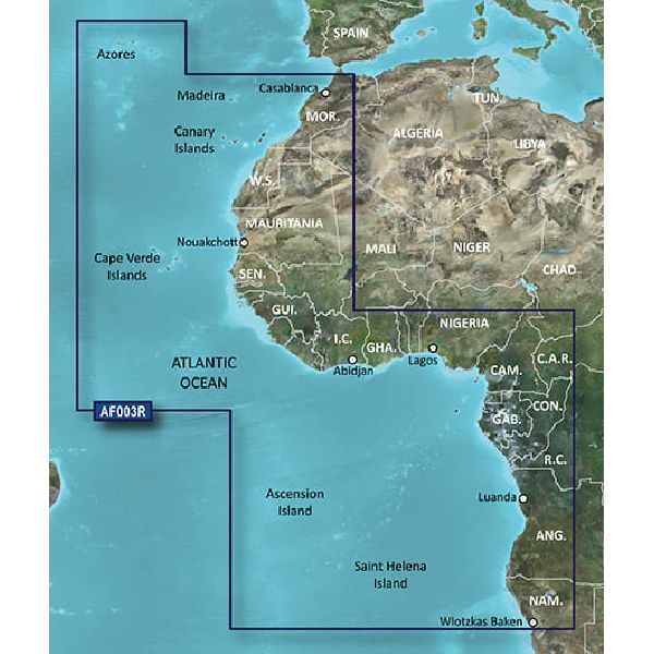 BlueChart® g3 - Cartes Afrique, côte ouest - HXAF003R