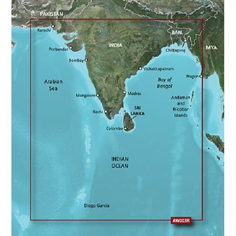 BlueChart® g3 - Cartes Côtière du sous-continent indien - HXAW003R