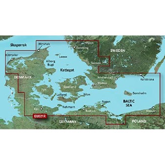 BlueChart g3 - Cartes De l'est du Danemark à la Suède Sud-est côtier et intérieur - HXEU021R