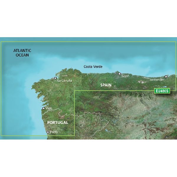 BlueChart® g3 Vision - Spain, Galica and Asturias Charts - VEU486S
