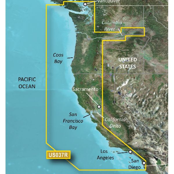 BlueChart® g3 Vision - U.S./CA, Vancouver, BC San Diego, CA Coastal Charts- VUS037R
