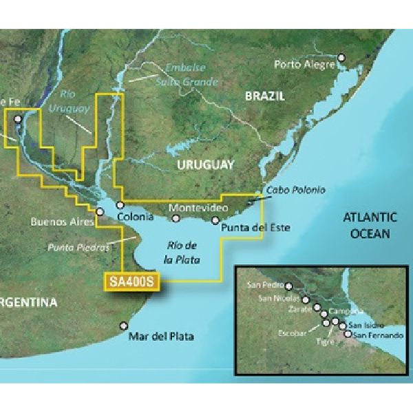 BlueChart® g3 - South America, Rio de la Plata Inland Chart - HXSA400S