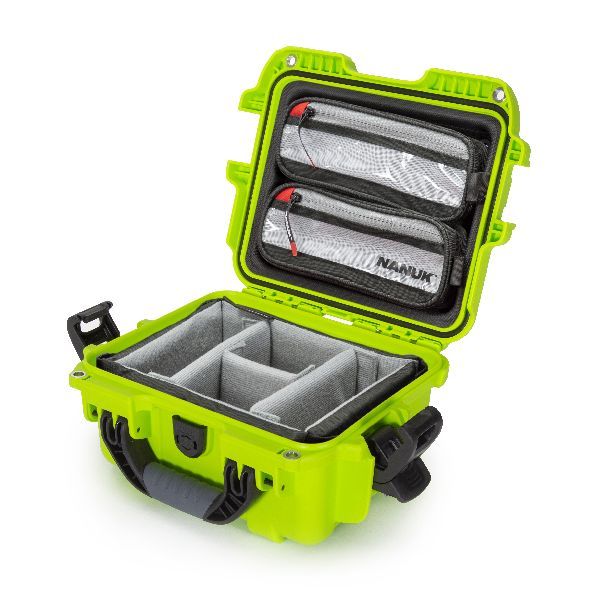 Mallette Nanuk 905 Lime avec Fermoirs TSA PowerClaw, Bande Séparatrice et Organisateur de Couvercle