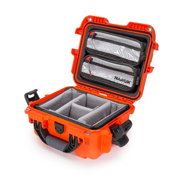 Mallette Nanuk 905 Orange avec Fermoirs TSA PowerClaw, Bande Séparatrice et Organisateur Couvercle