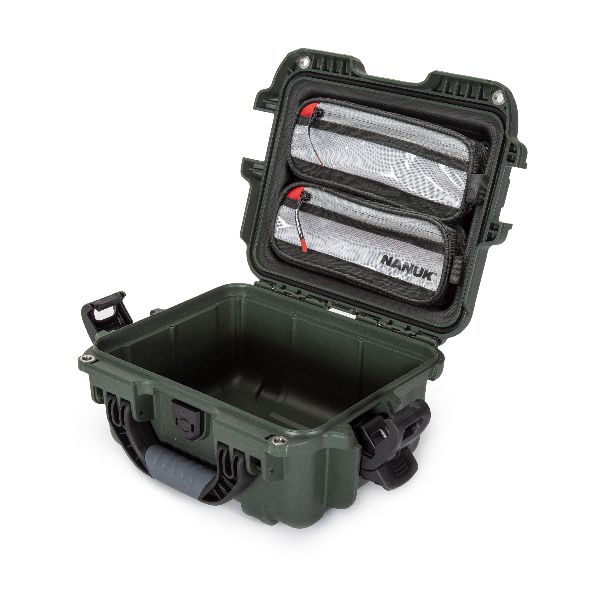 Mallette Nanuk 905 Olive avec Fermoirs TSA PowerClaw et Organisateur de Couvercle