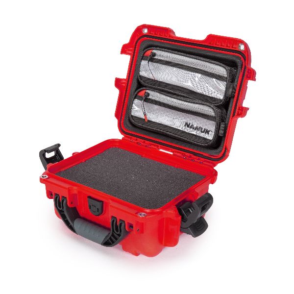 Case Nanuk 905 Red with Cubed Foam & Lid Organizer