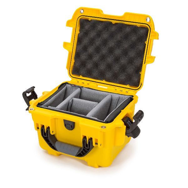 Case Nanuk 908 Yellow with TSA PowerClaw Latch & Dividing Pad