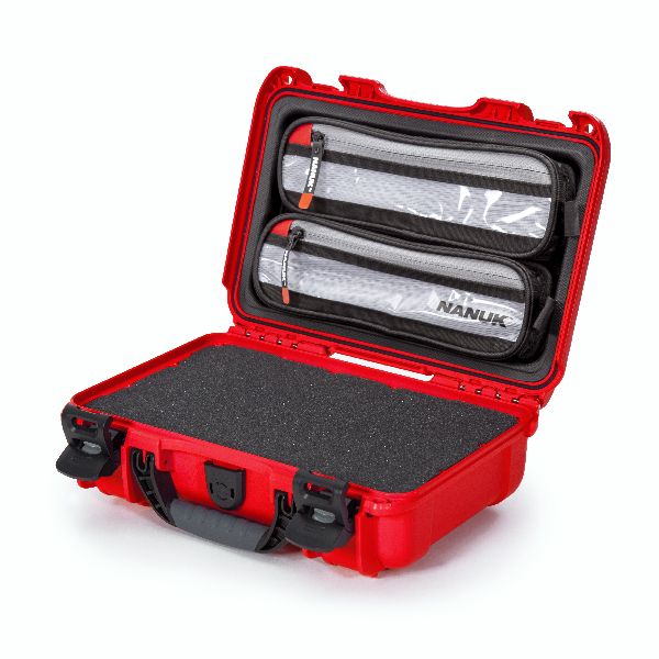 Mallette Nanuk 909 Rouge avec Mousse Cubique et Organisateur de Couvercle