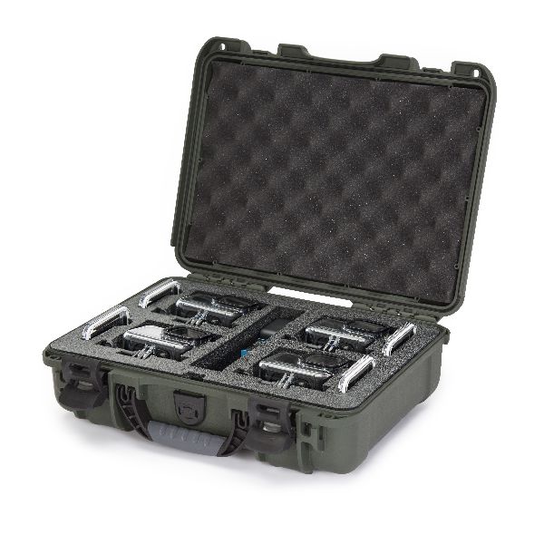Mallette Nanuk 910 Olive avec Mousse Pré-Coupé pour 4 Go Pro Hero 9 ou 10