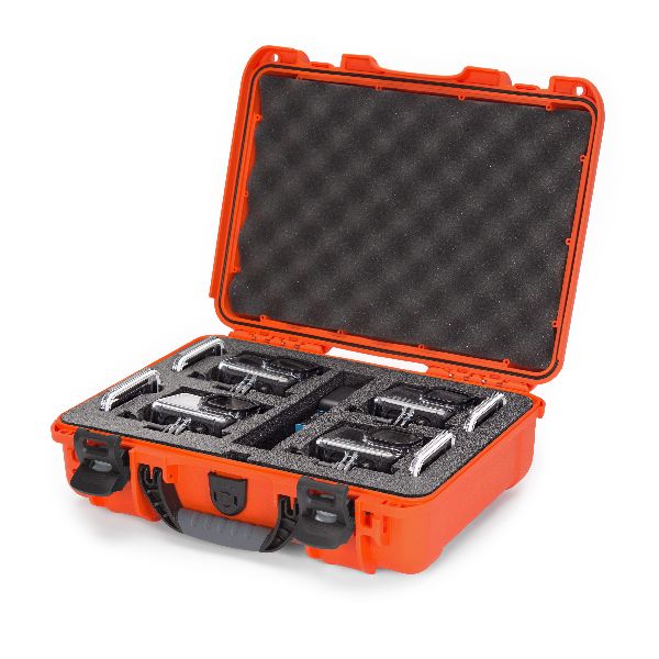Mallette Nanuk 910 Orange avec Mousse Pré-Coupé pour 4 Go Pro Hero 9 ou 10
