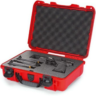 Case Nanuk 910 Red with Pre-Cut Pistol Optic Ready Foam