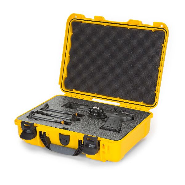 Mallette Nanuk 910 Jaune avec Mousse Pré-Coupé pour Pistol Optic Ready