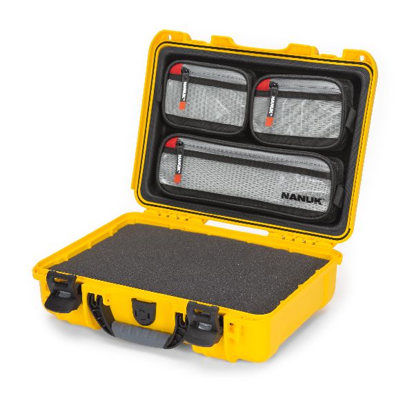 Mallette Nanuk 910 Jaune avec Mousse Cubique et Organisateur de Couvercle