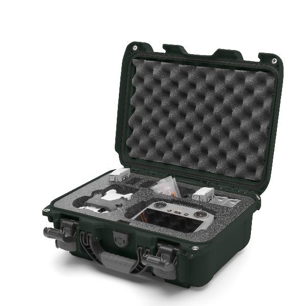 Mallette Nanuk 915 Olive avec Fermoirs TSA PowerClaw et Mousse Pré-Coupé pour DJI Mini4 Pro FlyMore