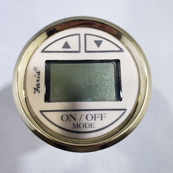 Faria Depth Gauge 2" Gold Trim, Beige Back, Flat Glass