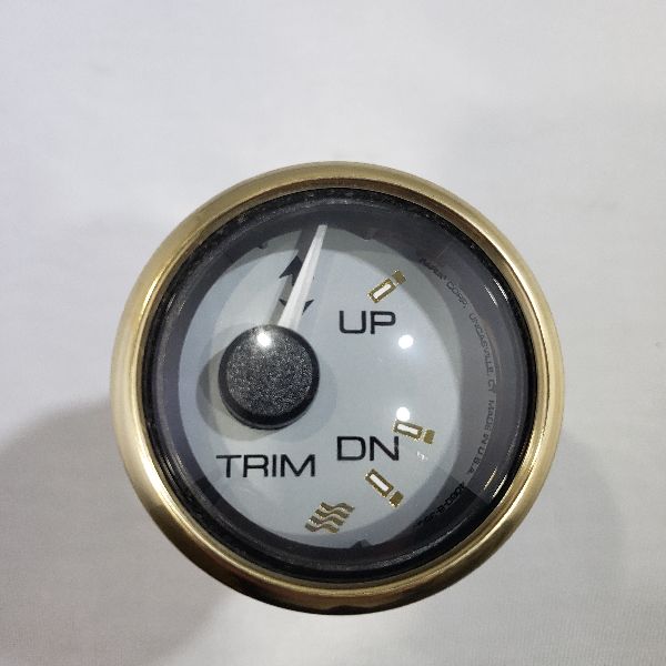 Faria Trim Gauge 2" Gold Trim, Gray Back, Curved Glass