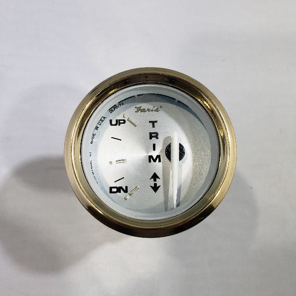 Faria Trim Gauge 2" Gold Trim, Silver Back, Flat Glass