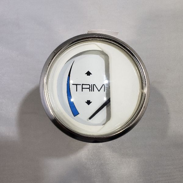Jauge Trim Faria 2" Contour Argent, Fond Blanc, Verre Courbé